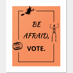 Halloween Pumpkin - Witch on Broom - Skeleton - Vote 2020 Posters and Art
